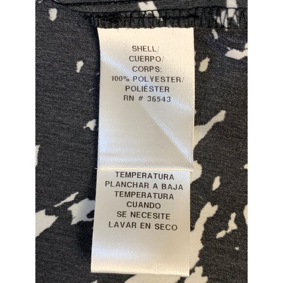 Calvin Klein Women's Black Abstract True Wrap Dress Size 12 7292 NWT Short SLV - Picture 9 of 9